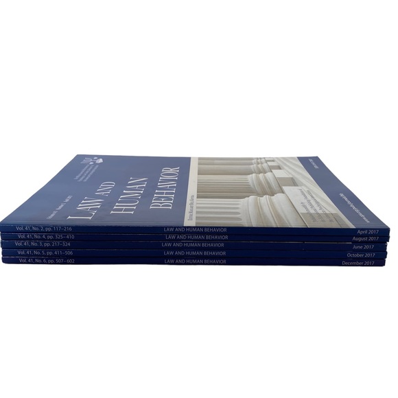 Lot of 5 Issues Law and Human Behavior Journal 2017 American Psychological APA - Picture 3 of 5